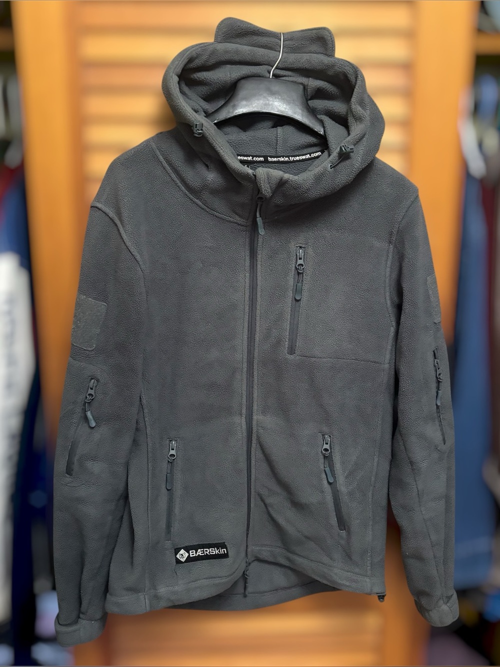 Baerskin Tactical V1 Hoodie Fleece Hooded Jacket Full Zip Gray Excellent Small